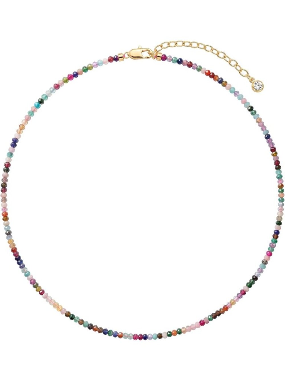 Colorful Beaded Choker Necklace for Women, Boho Gemstone Summer Jewelry